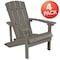 Flash Furniture Gray Poly Resin Adirondack 4 Pk 4-JJ-C14501-LTG-GG - alternate 5